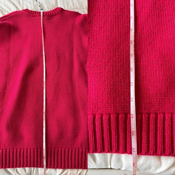 Vintage 100% Wool Pink Star Crewneck Sweater L Made in 🇨🇦 - Picture 11 of 14